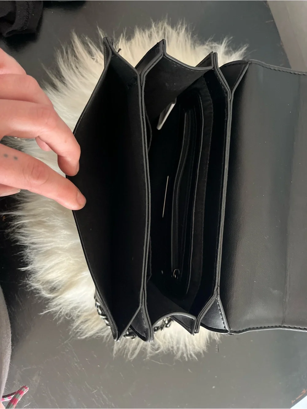 Steve Madden Black Chain-Strap Crossbody Bag